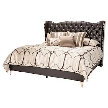 Queen Size Upholstered Bed with Gem Tufting